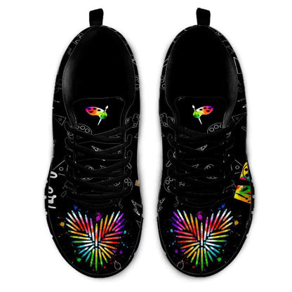 Teacher Sneaker, Art Teacher Watercolor Pencil Heart I Arted Sneaker Shoes, Fun Teacher Shoes