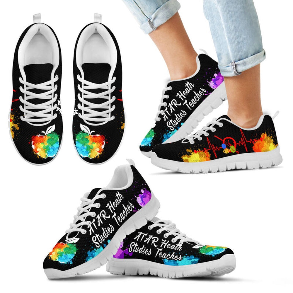 Teacher Sneaker, Atar Heath Studies Teacher Art Sneakers, Fun Teacher Shoes