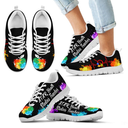 Teacher Sneaker, Atar Heath Studies Teacher Art Sneakers, Fun Teacher Shoes