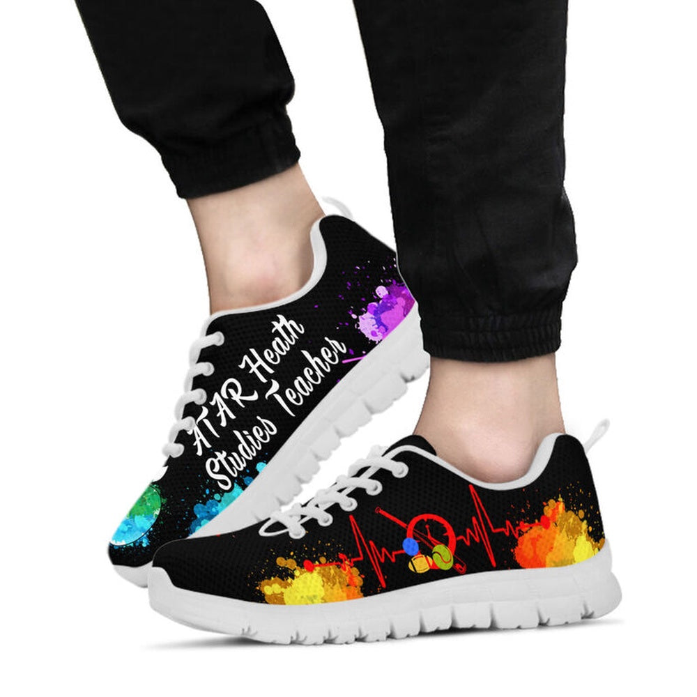 Teacher Sneaker, Atar Heath Studies Teacher Art Sneakers, Fun Teacher Shoes