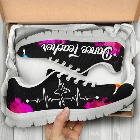 Teacher Sneaker, Dance Teacher Art Pink Black Sneakers, Fun Teacher Shoes