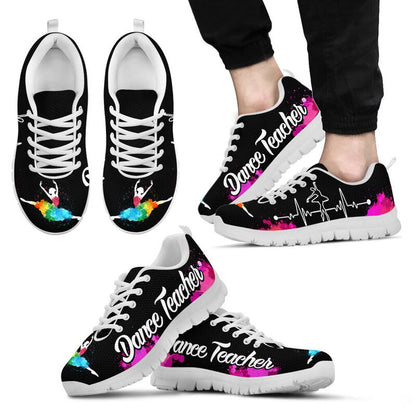 Teacher Sneaker, Dance Teacher Art Pink Black Sneakers, Fun Teacher Shoes