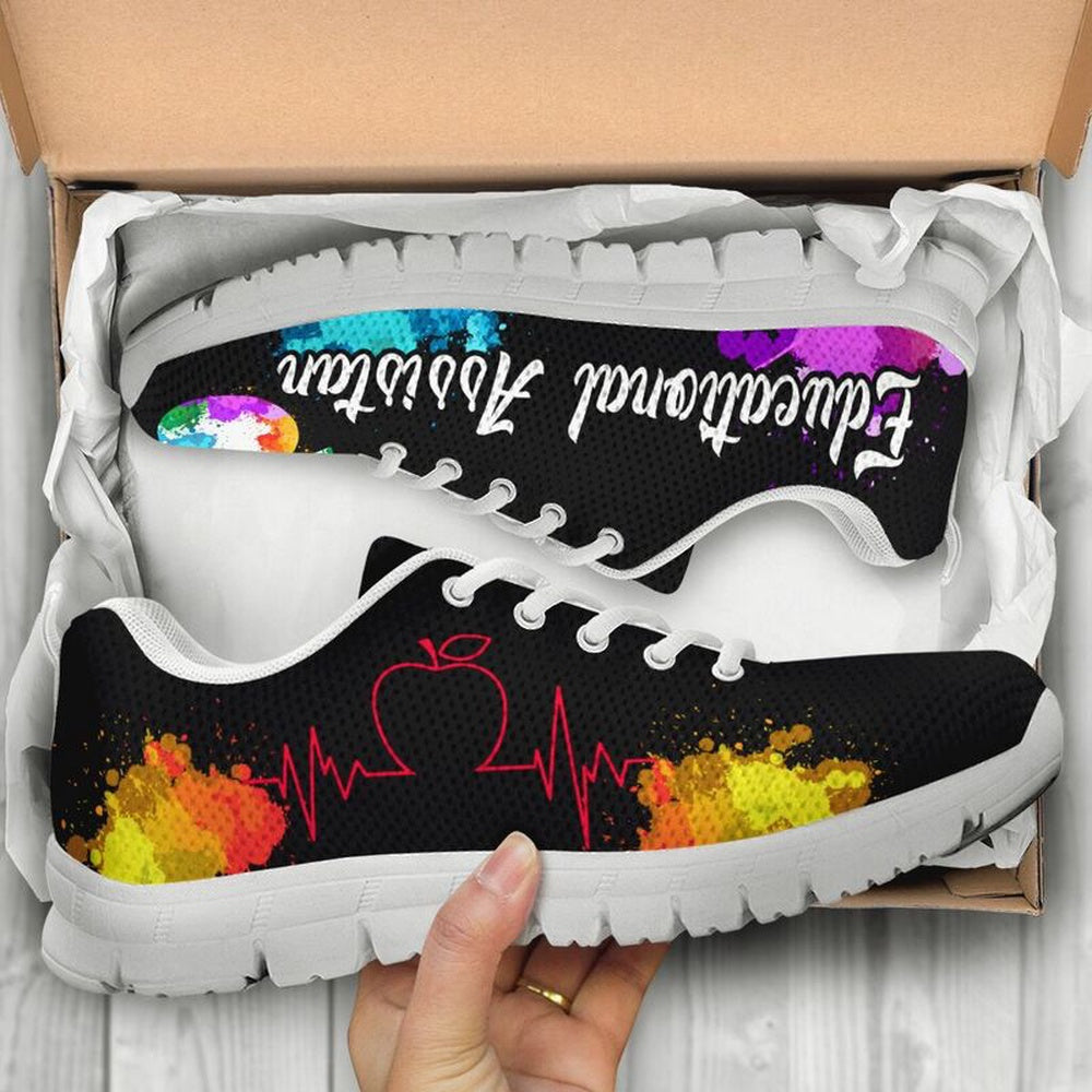 Teacher Sneaker, Educational Assistan Art Shoes Sneakers, Fun Teacher Shoes