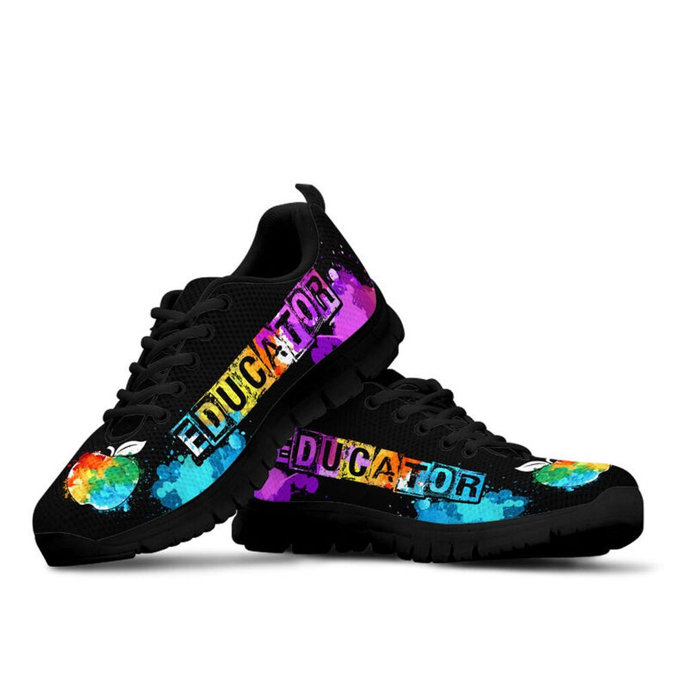 Teacher Sneaker, Educator Art Heartbeat Sneakers, Fun Teacher Shoes