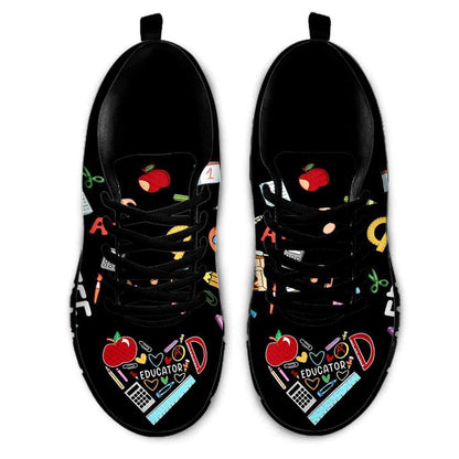 Teacher Sneaker, Educator Colorful Tools Love Sneakers Shoes, Fun Teacher Shoes