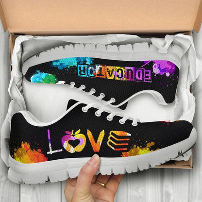 Teacher Sneaker, Educator Love Art Sneakers, Fun Teacher Shoes