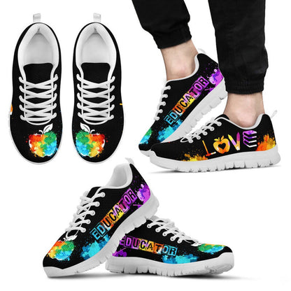 Teacher Sneaker, Educator Love Art Sneakers, Fun Teacher Shoes