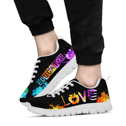 Teacher Sneaker, Educator Love Art Sneakers, Fun Teacher Shoes