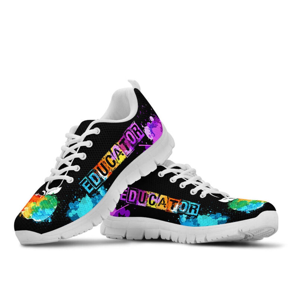 Teacher Sneaker, Educator Love Art Sneakers, Fun Teacher Shoes
