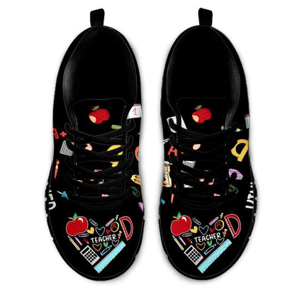 Teacher Sneaker, Kindergarten Teacher Colorful Tools Love Sneakers Shoes, Fun Teacher Shoes