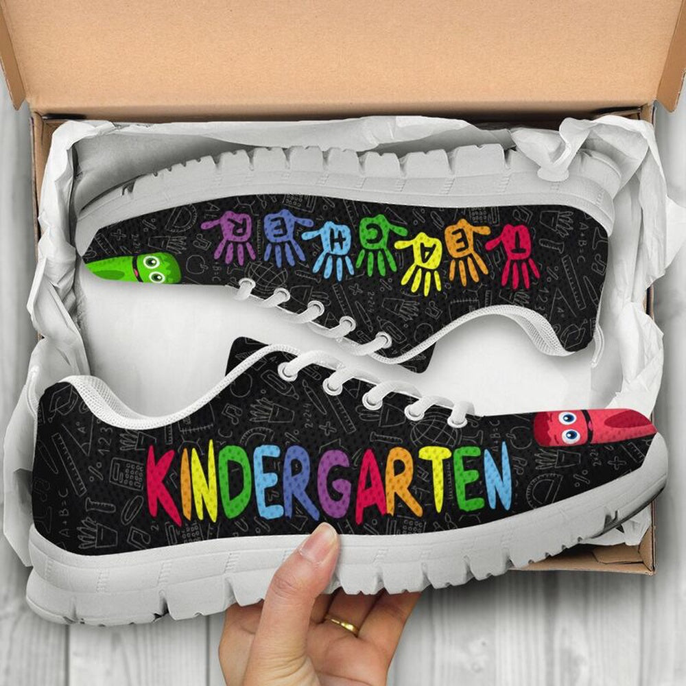 Teacher Sneaker, Kindergaten Teacher Hand Color Sneakers, Fun Teacher Shoes