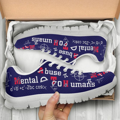 Teacher Sneaker, Maths - Mental Abuse To Humans Limited Edition Shoes Sneakers, Fun Teacher Shoes