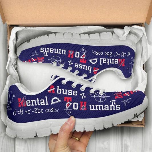 Teacher Sneaker, Maths - Mental Abuse To Humans Limited Edition Shoes Sneakers, Fun Teacher Shoes