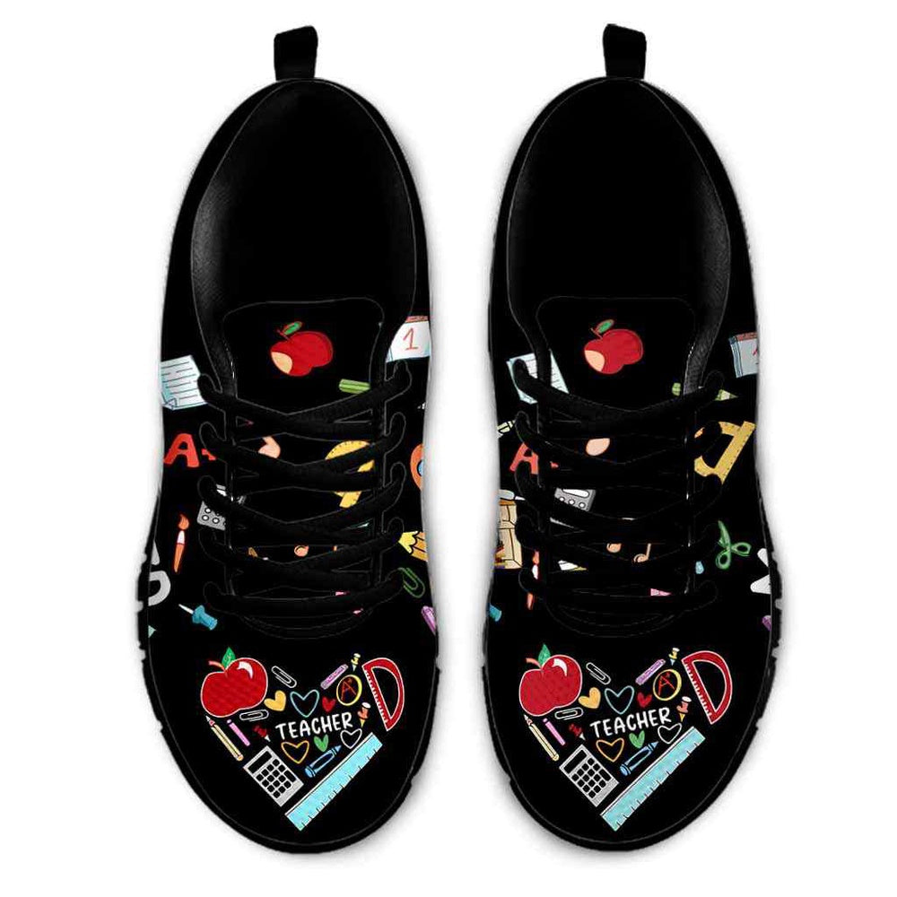 Teacher Sneaker, Music Teacher Colorful Tools Love Sneakers Shoes, Fun Teacher Shoes