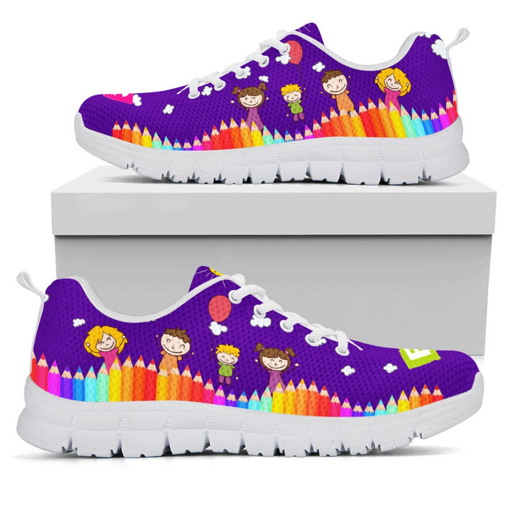 Teacher Sneaker, Pe Teacher Abc Purple Sneakers, Fun Teacher Shoes