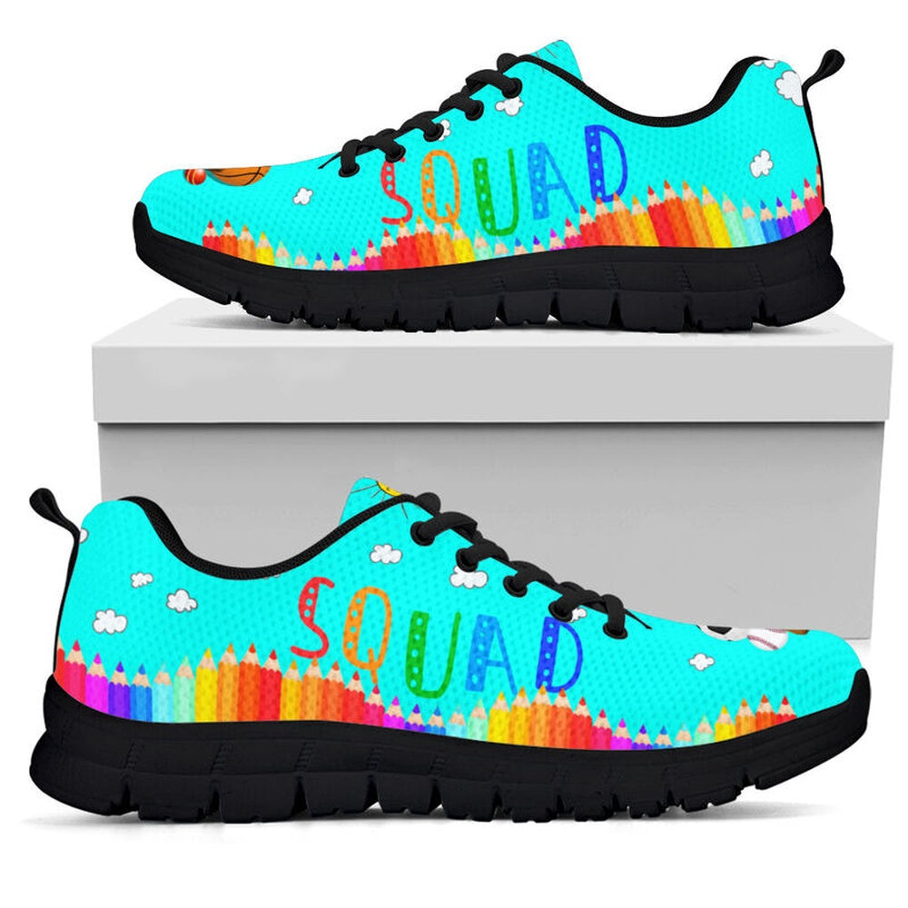 Teacher Sneaker, Pe Teacher Squad Abc Bright Colors Sneakers, Men Shoes, Fun Teacher Shoes
