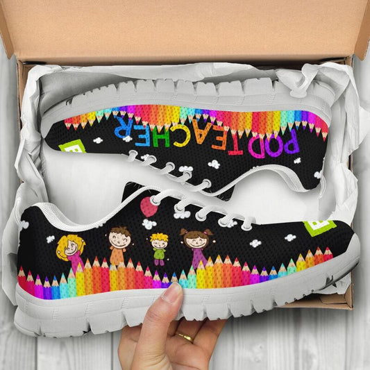 Teacher Sneaker, Pod Teacher All Black Sneakers, Fun Teacher Shoes