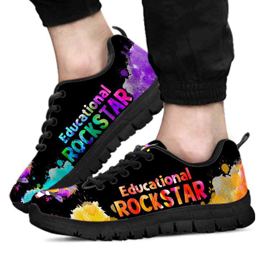 Teacher Sneaker, Principal Educational Rock Star Sneakers Shoes, Fun Teacher Shoes