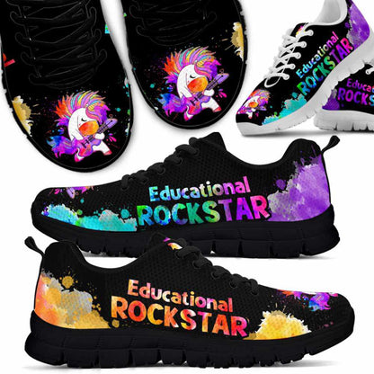 Teacher Sneaker, Principal Educational Rock Star Sneakers Shoes, Fun Teacher Shoes