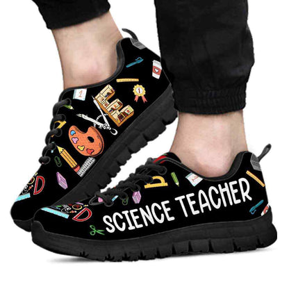 Teacher Sneaker, Science Teacher Colorful Tools Love Sneakers Shoes, Fun Teacher Shoes