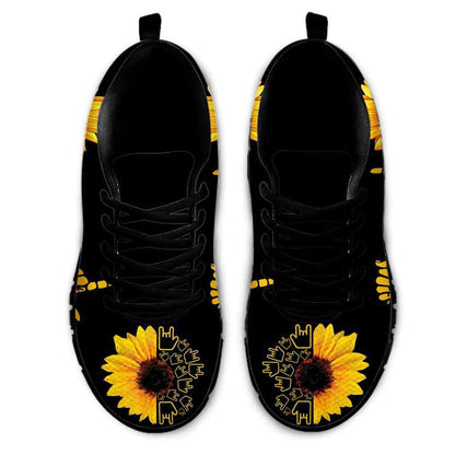 Teacher Sneaker, Sign Language Sunflower Hands Sneakers Shoes, Fun Teacher Shoes