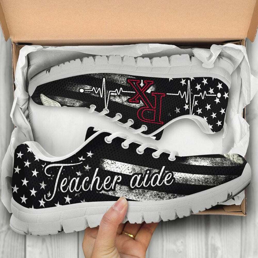 Teacher Sneaker, Teacher Aide Flag Sneakers, Fun Teacher Shoes