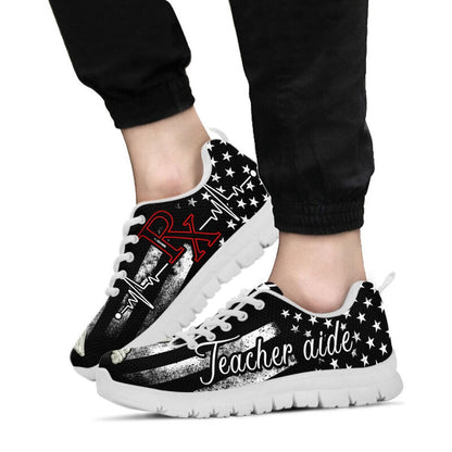 Teacher Sneaker, Teacher Aide Flag Sneakers, Fun Teacher Shoes