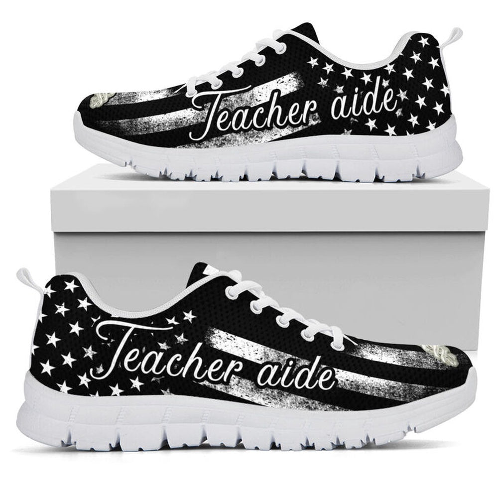 Teacher Sneaker, Teacher Aide Flag Sneakers, Fun Teacher Shoes