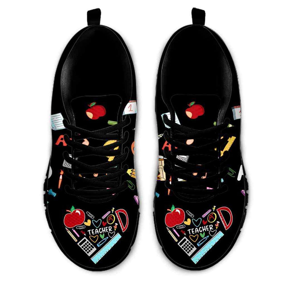 Teacher Sneaker, Teacher Colorful Tools Love Sneakers Shoes, Fun Teacher Shoes