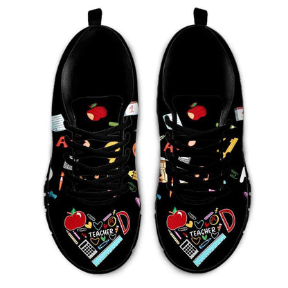 Teacher Sneaker, Teacher Colorful Tools Love Sneakers Shoes, Fun Teacher Shoes