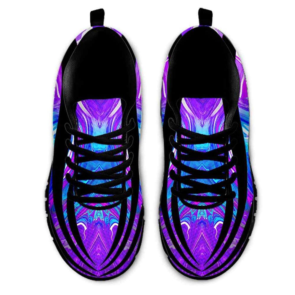 Teacher Sneaker, Teacher Sneakers Gym Running Shoes, Blue Purple Wave Shoes, Fun Teacher Shoes