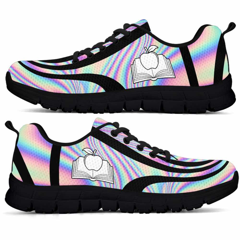 Teacher Sneaker, Teacher Sneakers Gym Running Shoes, Rainbow Color Gradient Shoes, Fun Teacher Shoes
