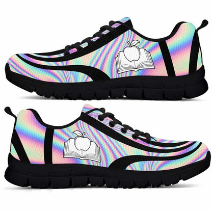 Teacher Sneaker, Teacher Sneakers Gym Running Shoes, Rainbow Color Gradient Shoes, Fun Teacher Shoes