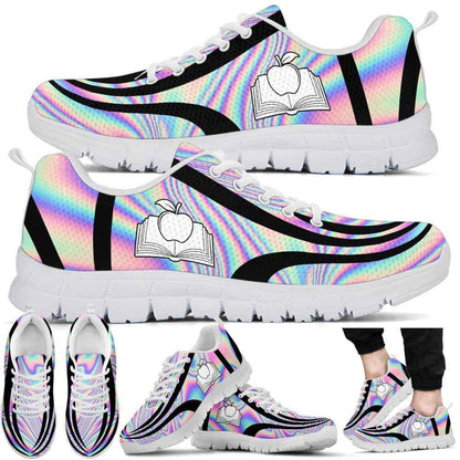 Teacher Sneaker, Teacher Sneakers Gym Running Shoes, Rainbow Color Gradient Shoes, Fun Teacher Shoes