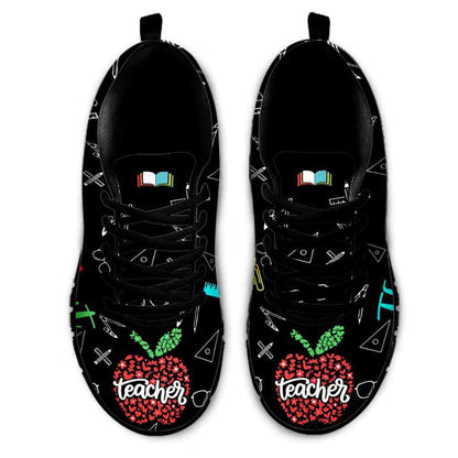 Teacher Sneaker, Teacher Tools Pattern Love Sneakers Shoes, Fun Teacher Shoes