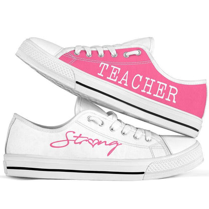 Teacher Strong Pink White Shoes, Teacher Shoes, Low Top Sneakers