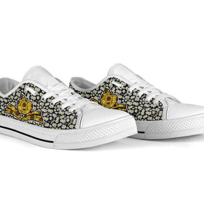 Teacher Sunflower Daisy Low Top Shoes, Teacher Shoes, Low Top Sneakers