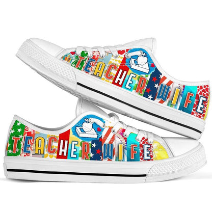 Teacher Wife Shoes License Plate Shoes for Mens, Teacher Shoes, Low Top Sneakers