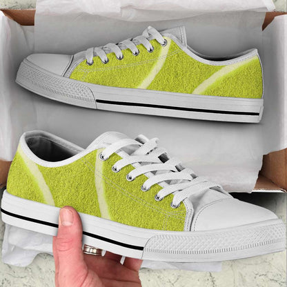 Tennis Ball Texture Pattern Shortcut Low Top Shoes , Low Top Sneaker, Low Top Canvas Shoes