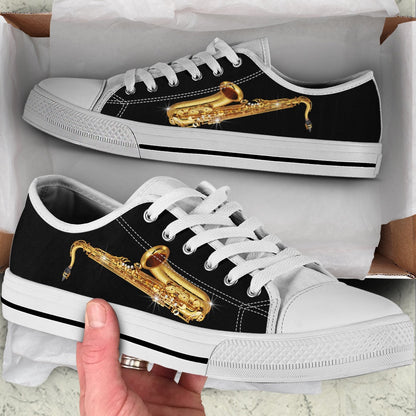 Tenor Saxophone Low Top Music Shoes, Canvas Shoes Design, Low Top Sneaker