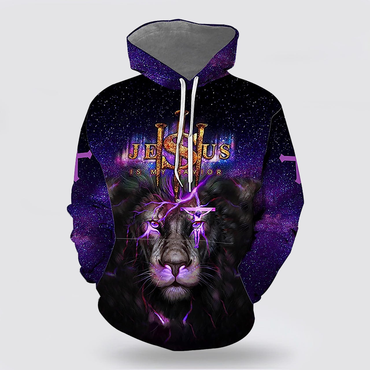 The King Lion Nails Jesus Is My Savior 3d Hoodies For Women Men - Christian Apparel Hoodies