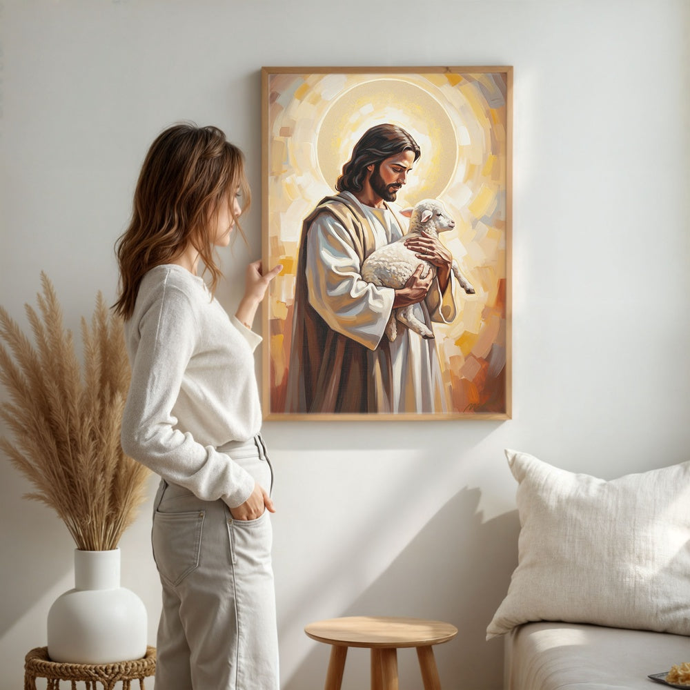 The Good Shepherd III, Christian Canvas Wall Art, Christmas Gift Ideas, Christian Home Decor, Ciaocustom