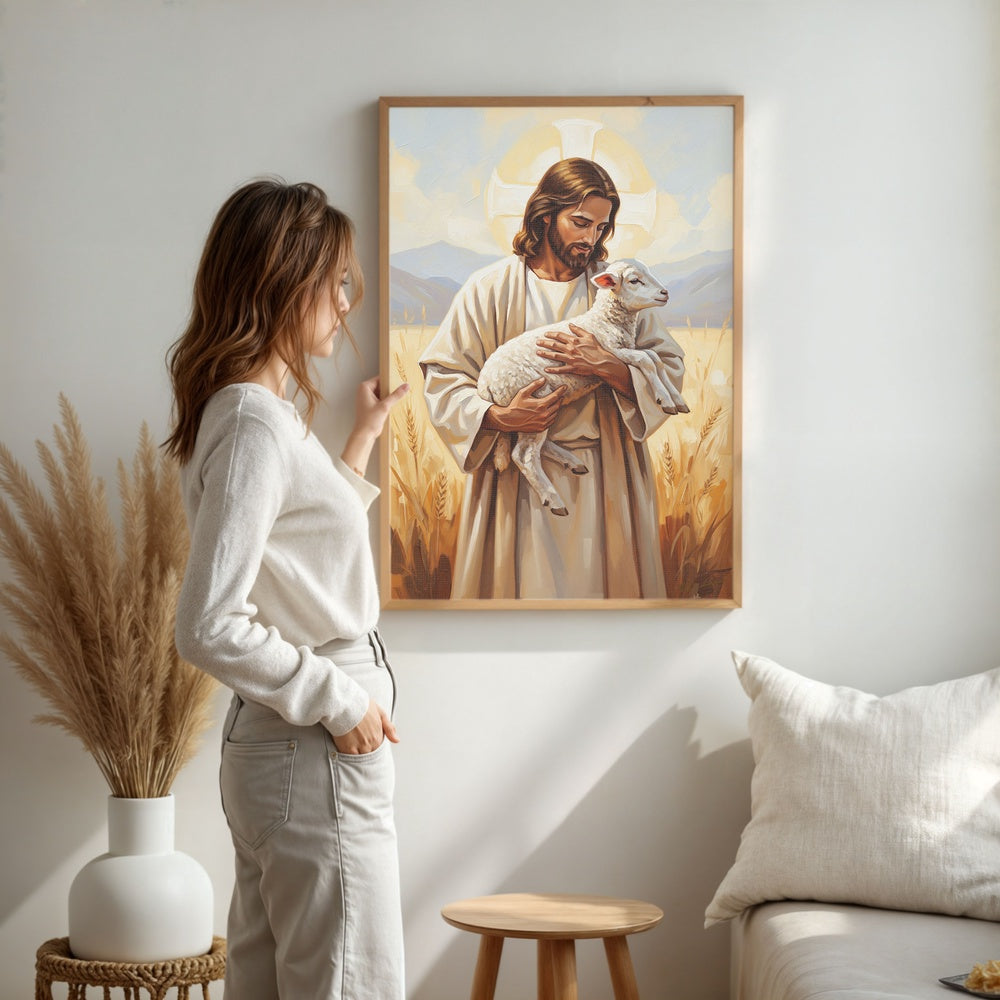 The Good Shepherd I, Christian Canvas Wall Art, Christmas Gift Ideas, Christian Home Decor, Ciaocustom