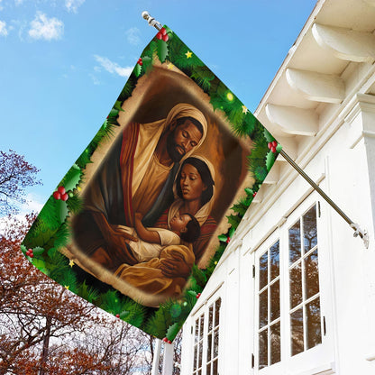 The Holy Family's Christmas Blessing Christian House Flag - Nativity Christians Flag Gift