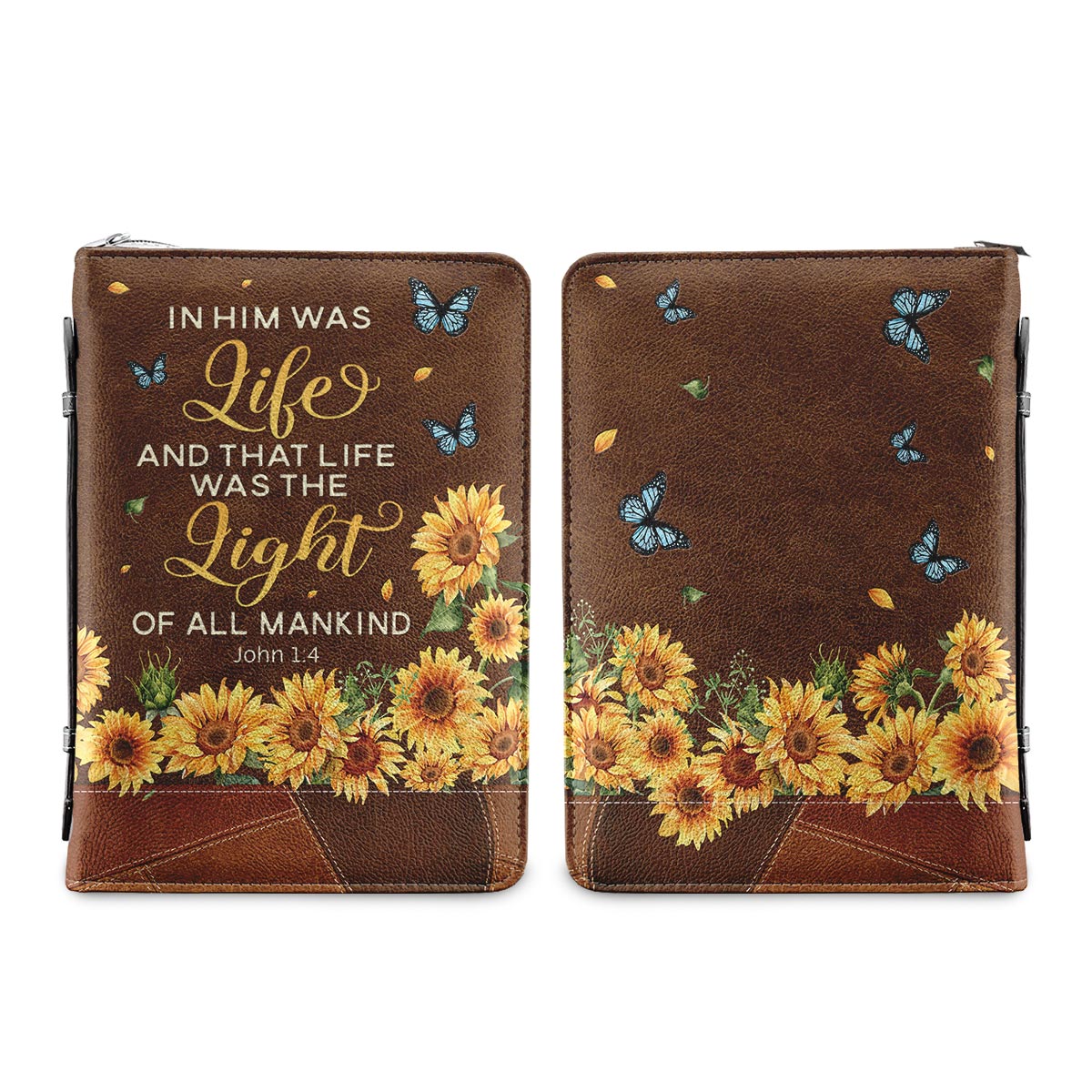 The Light Of All Mankind John 1 4 Personalized Bible Cover - Christian Bible Covers For Women