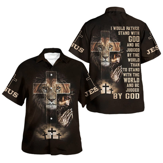The Lion Jesus Pray Hawaiian Shirt For Men And Women - Christian Summer Shirt