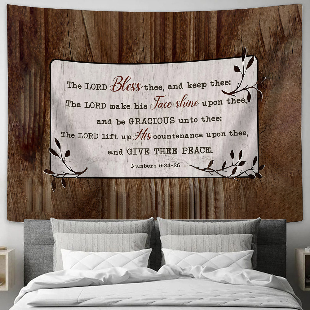 The Lord Bless Thee Tapestry - Christian Wall Tapestries