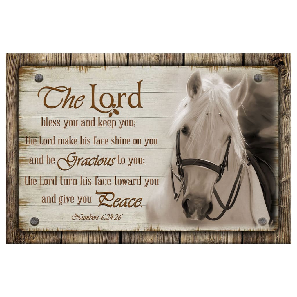 The Lord Bless You And Keep You, Horse, Farmhouse, Christian Wall Art Canvas