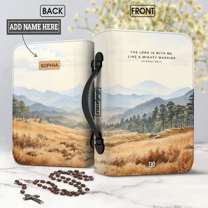 The Lord Is With Me Like A Mighty Warrior Jeremiah 20 11 Smoky Mountain Personalized Bible Cover