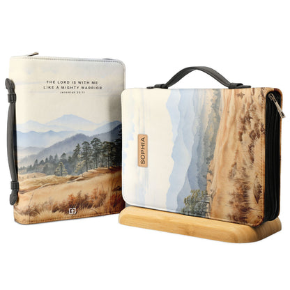 The Lord Is With Me Like A Mighty Warrior Jeremiah 20 11 Smoky Mountain Personalized Bible Cover